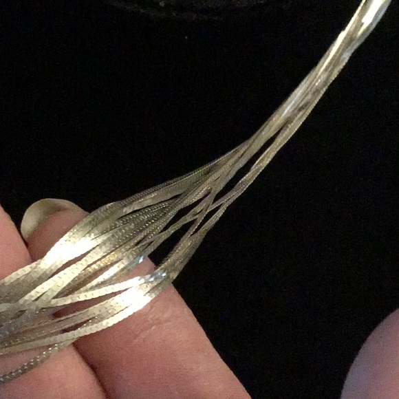 STUNNER VINTAGE STERLING SILVER LIQUID SILVER NECK - Picture 6 of 7